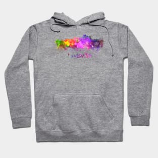 Louisville skyline in watercolor Hoodie